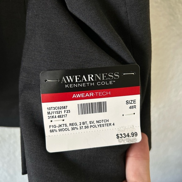 NWT Kenneth Cole Awarenss Awear-tech Sport Jacket 48R Formal Sleek Office - Picture 2 of 16